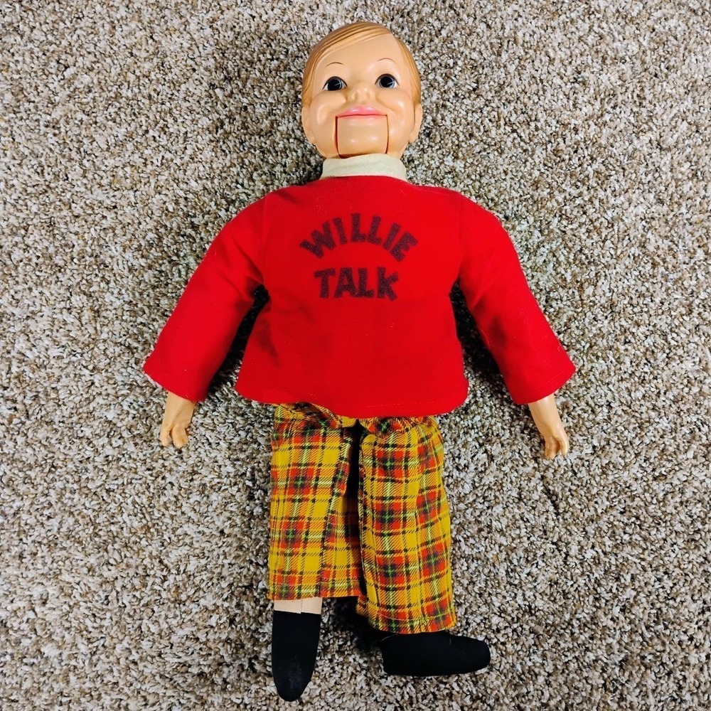 Vintage WILLIE TALK VENTRILOQUIST PUPPET DOLL HORSMAN TOY 23" Works Great